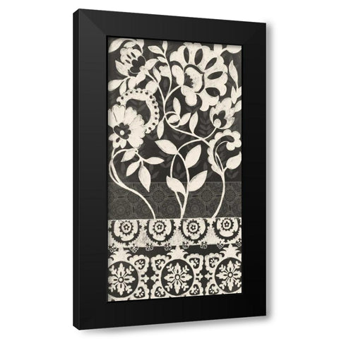 Midnight Batik I Black Modern Wood Framed Art Print with Double Matting by Zarris, Chariklia