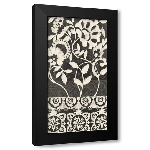 Midnight Batik I Black Modern Wood Framed Art Print by Zarris, Chariklia