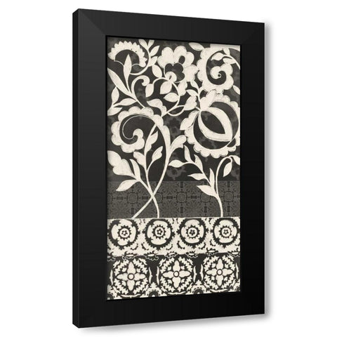 Midnight Batik II Black Modern Wood Framed Art Print with Double Matting by Zarris, Chariklia