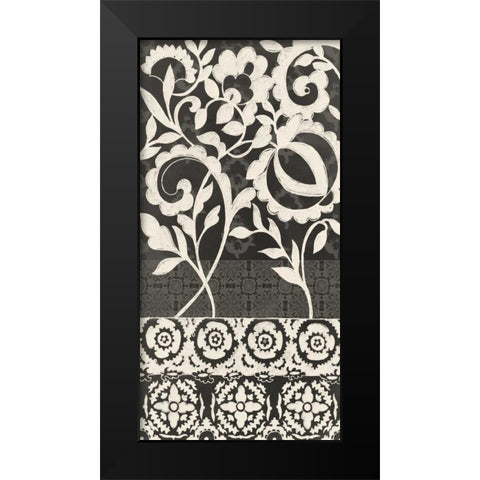 Midnight Batik II Black Modern Wood Framed Art Print by Zarris, Chariklia