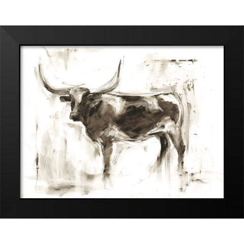 Longhorn Study II Black Modern Wood Framed Art Print by Harper, Ethan