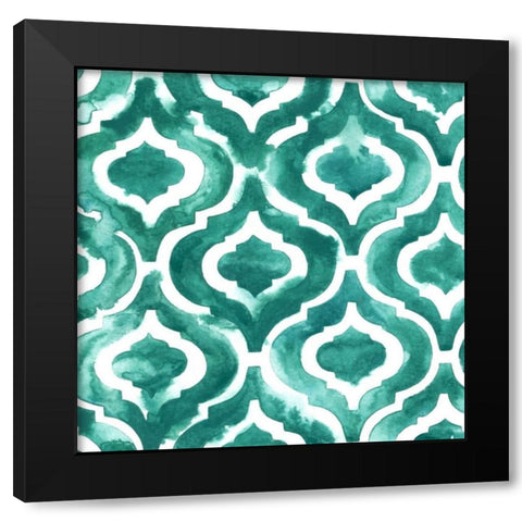 Aquamarine Motif IV Black Modern Wood Framed Art Print with Double Matting by Popp, Grace