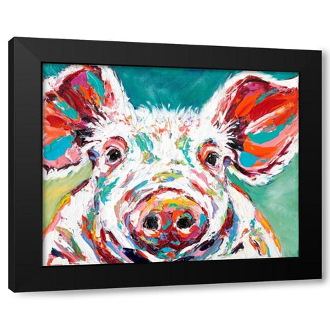 Piggy II Black Modern Wood Framed Art Print with Double Matting by Vitaletti, Carolee