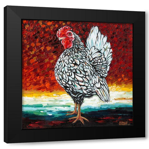 Fancy Chicken II Black Modern Wood Framed Art Print by Vitaletti, Carolee