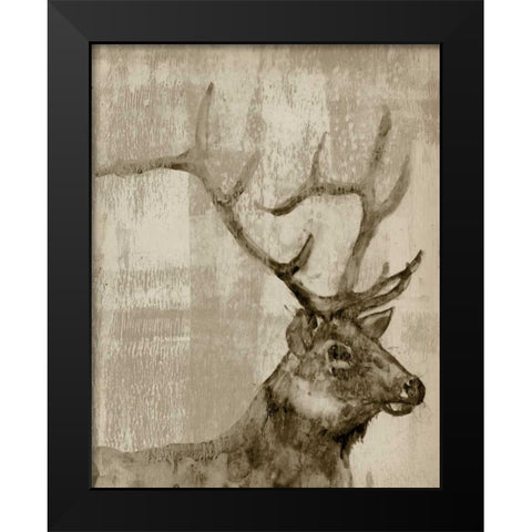 Sepia Elk  Black Modern Wood Framed Art Print by Goldberger, Jennifer