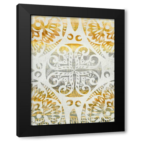 Tapestry Rosette I Black Modern Wood Framed Art Print with Double Matting by Zarris, Charliklia