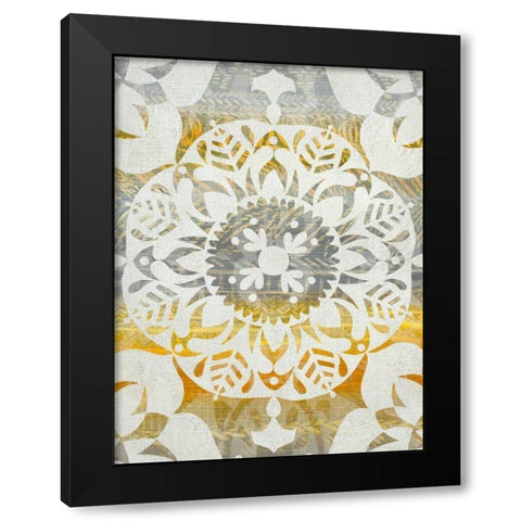 Tapestry Rosette II Black Modern Wood Framed Art Print with Double Matting by Zarris, Charliklia