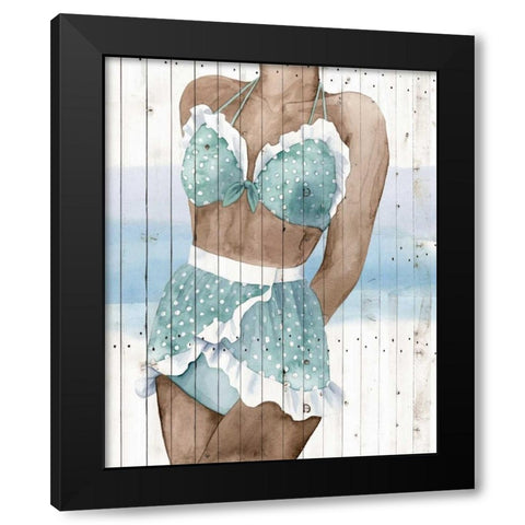 Bygone Bathers I Black Modern Wood Framed Art Print by Popp, Grace
