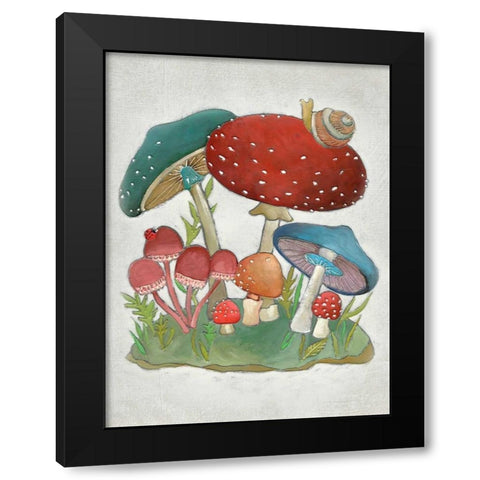 Mushroom Collection I Black Modern Wood Framed Art Print with Double Matting by Zarris, Chariklia