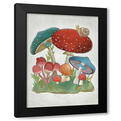 Mushroom Collection I Black Modern Wood Framed Art Print by Zarris, Chariklia