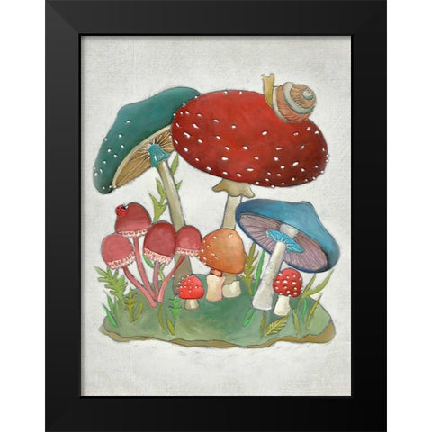 Mushroom Collection I Black Modern Wood Framed Art Print by Zarris, Chariklia