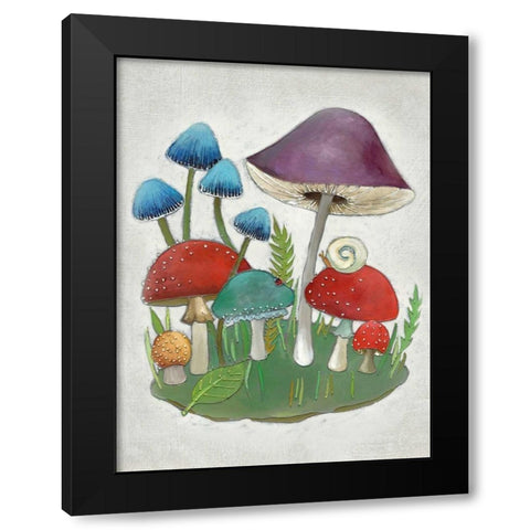 Mushroom Collection II Black Modern Wood Framed Art Print with Double Matting by Zarris, Chariklia