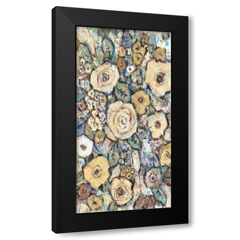 Decorative Flowers I Black Modern Wood Framed Art Print with Double Matting by OToole, Tim