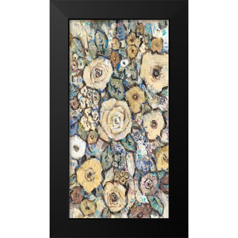 Decorative Flowers I Black Modern Wood Framed Art Print by OToole, Tim