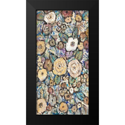 Decorative Flowers II Black Modern Wood Framed Art Print by OToole, Tim