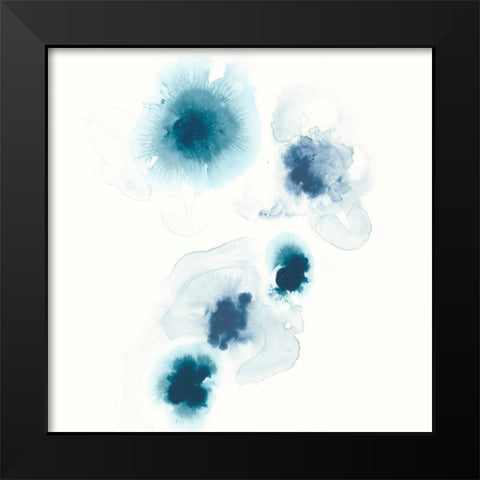 Protea Blue I Black Modern Wood Framed Art Print by Vess, June Erica