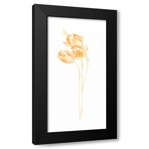 Bouquet Blush V Black Modern Wood Framed Art Print by Vess, June Erica