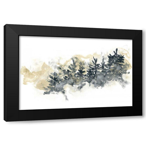 Misty Hillside II Black Modern Wood Framed Art Print with Double Matting by Vess, June Erica