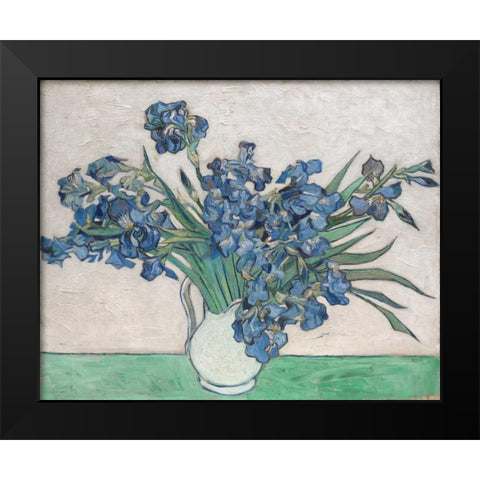 Irises Black Modern Wood Framed Art Print by Van Gogh, Vincent