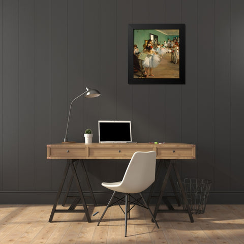 The Dance Class Black Modern Wood Framed Art Print by Degas, Edgar