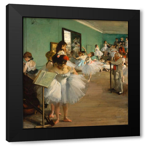 The Dance Class Black Modern Wood Framed Art Print with Double Matting by Degas, Edgar