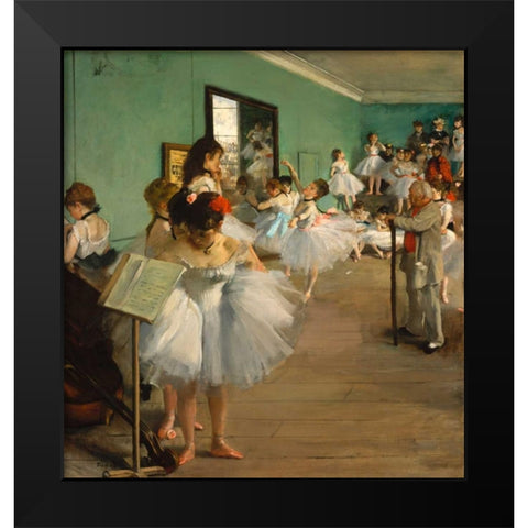 The Dance Class Black Modern Wood Framed Art Print by Degas, Edgar