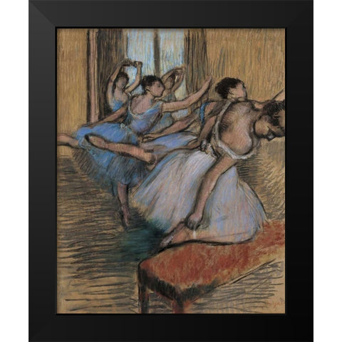 The Dancers Black Modern Wood Framed Art Print by Degas, Edgar
