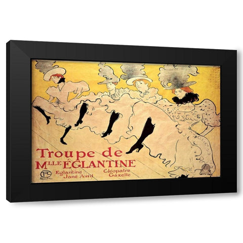 La Troupe de Mademoiselle Eglantine Black Modern Wood Framed Art Print with Double Matting by de Toulouse-Lautrec, Henri