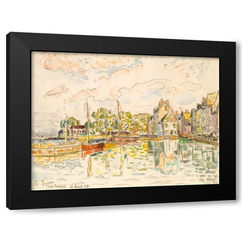 Le Croisic I Black Modern Wood Framed Art Print with Double Matting by Signac, Paul