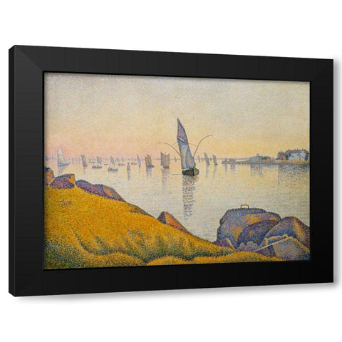 Evening Calm, Concarneau, Opus 220 Black Modern Wood Framed Art Print by Signac, Paul