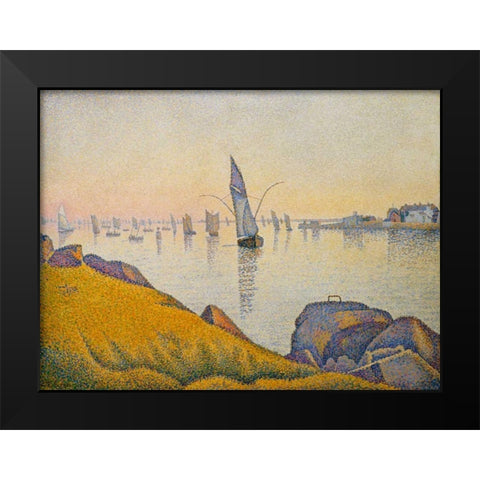 Evening Calm, Concarneau, Opus 220 Black Modern Wood Framed Art Print by Signac, Paul