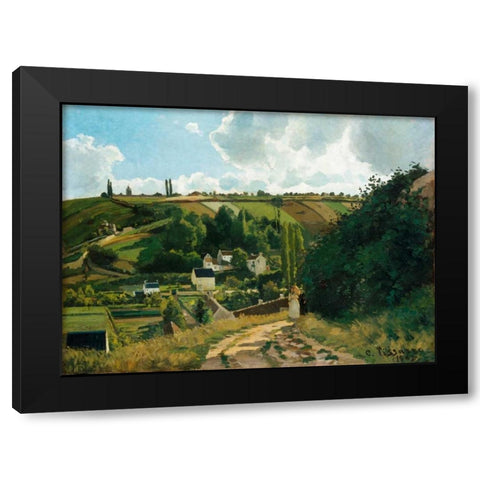 Jalais, Hill, Pontoise Black Modern Wood Framed Art Print by Pissarro, Camille