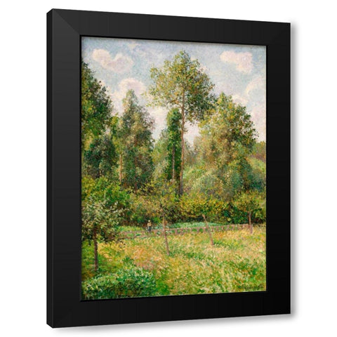Poplars, Eragny Black Modern Wood Framed Art Print by Pissarro, Camille