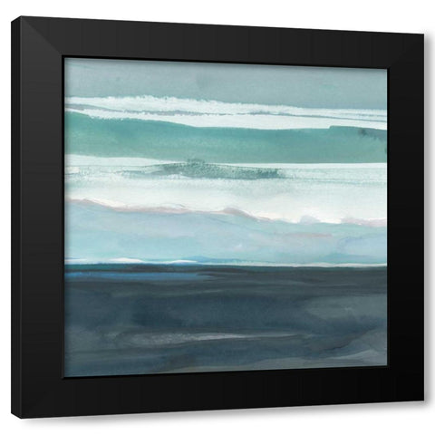 Teal Sea I Black Modern Wood Framed Art Print by Delamater, Rob
