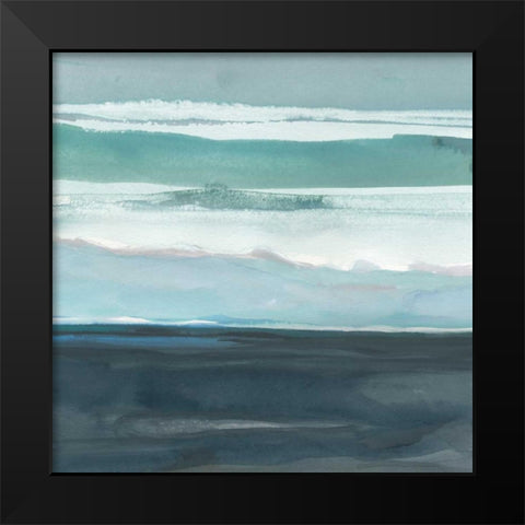 Teal Sea I Black Modern Wood Framed Art Print by Delamater, Rob