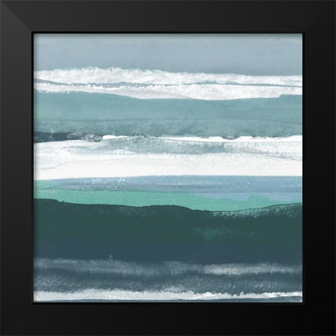 Teal Sea II Black Modern Wood Framed Art Print by Delamater, Rob