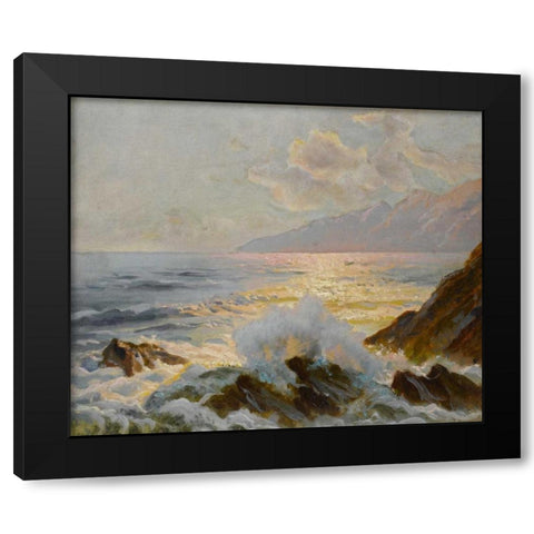 Main Seascape II Black Modern Wood Framed Art Print with Double Matting by Westchiloff, Constantin Alexandrovitch