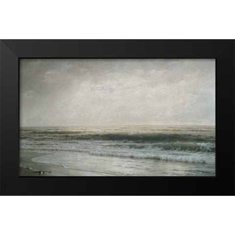 New Jersey Beach Black Modern Wood Framed Art Print by Richards, William Trost