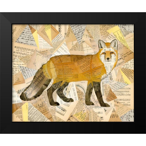 Red Fox Collage I Black Modern Wood Framed Art Print by Galapon, Nikki