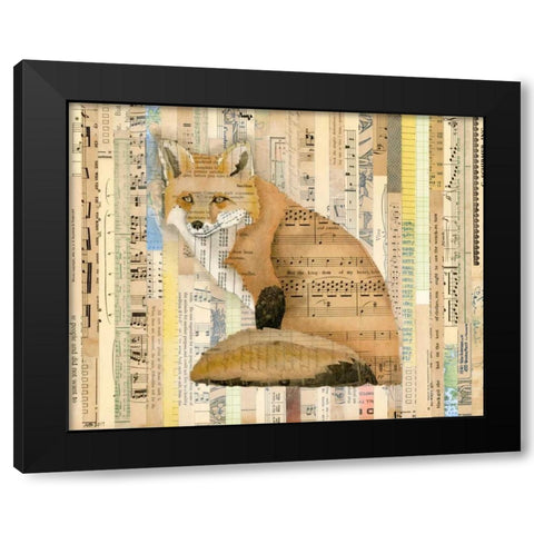 Red Fox Collage II Black Modern Wood Framed Art Print with Double Matting by Galapon, Nikki