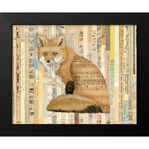 Red Fox Collage II Black Modern Wood Framed Art Print by Galapon, Nikki