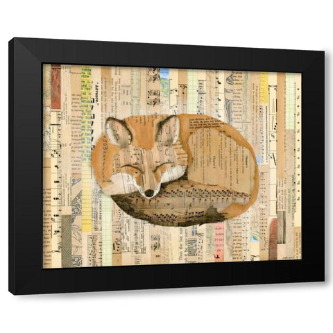 Red Fox Collage III Black Modern Wood Framed Art Print by Galapon, Nikki