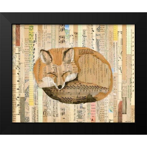 Red Fox Collage III Black Modern Wood Framed Art Print by Galapon, Nikki