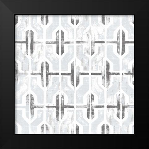 Monoprint Tile I Black Modern Wood Framed Art Print by Vess, June Erica