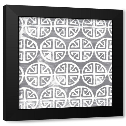 Monoprint Tile II Black Modern Wood Framed Art Print with Double Matting by Vess, June Erica