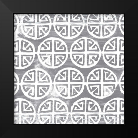 Monoprint Tile II Black Modern Wood Framed Art Print by Vess, June Erica
