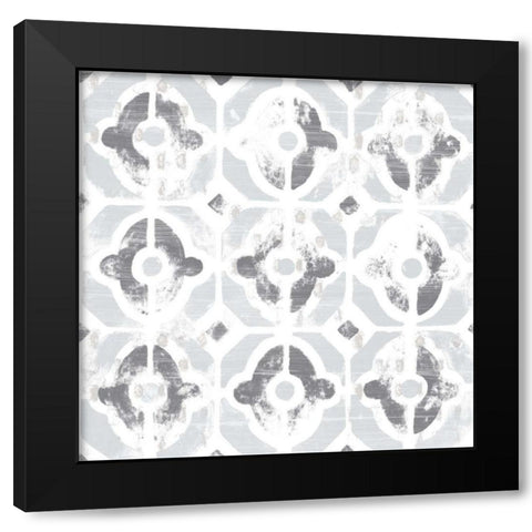Monoprint Tile III Black Modern Wood Framed Art Print by Vess, June Erica