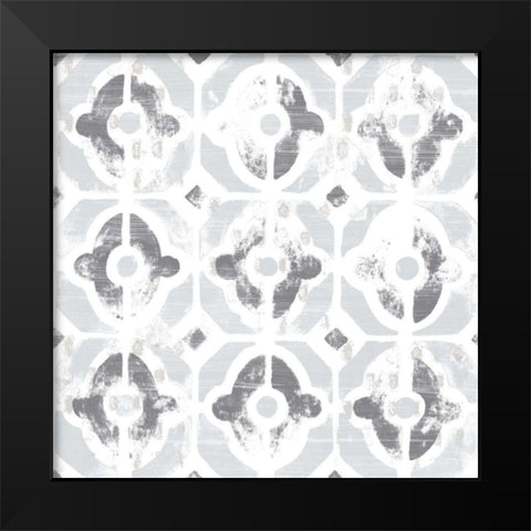 Monoprint Tile III Black Modern Wood Framed Art Print by Vess, June Erica
