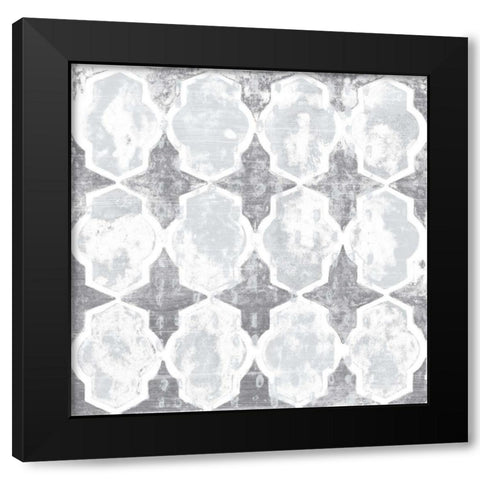 Monoprint Tile VI Black Modern Wood Framed Art Print with Double Matting by Vess, June Erica