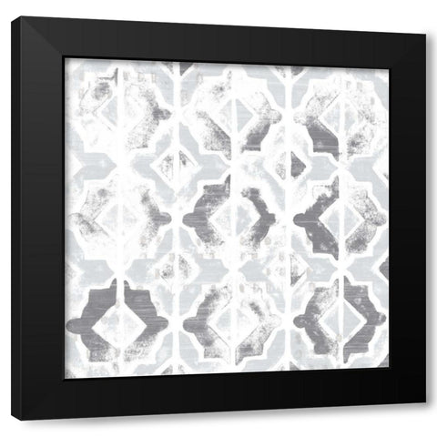 Monoprint Tile VII Black Modern Wood Framed Art Print with Double Matting by Vess, June Erica